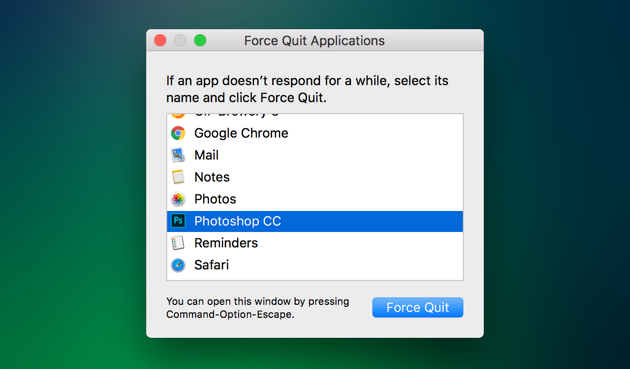 Force Shut Down App Mac